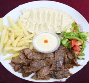 Shawarma (Chicken) and Hommus Chips 1Person